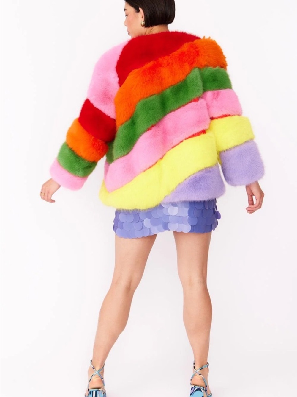Buddy Love Winterland Colorblock Faux Fur Jacket - Multi Color - Picture 2 of 7